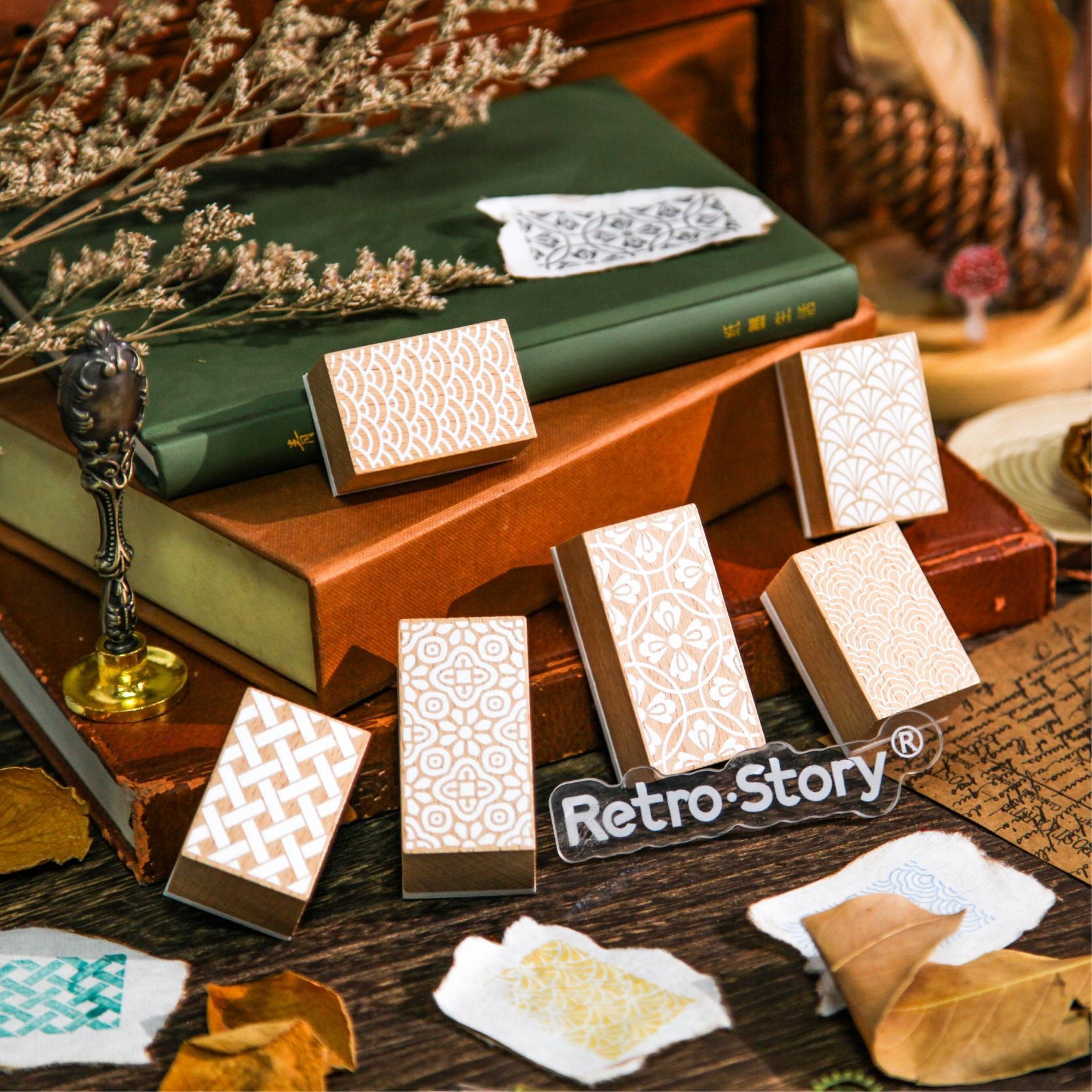 Wooden Stamp – Lace & Flower Pattern, 6 Options - ViktaShop