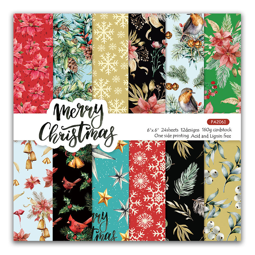 Christmas And Winter Single-Sided Pattern Paper - 24 Sheets - ViktaShop