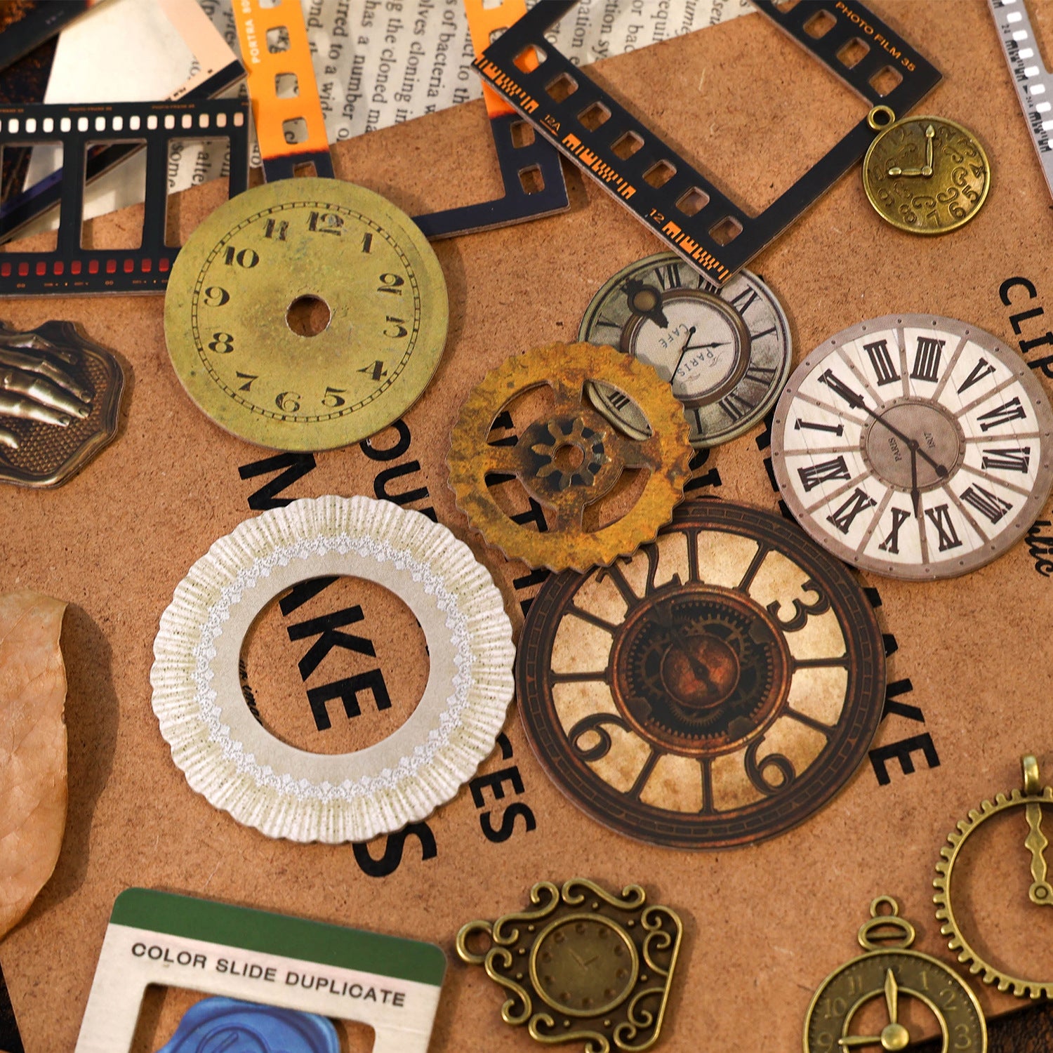 Retro Art Hollow Border Decoration Paper Sticker bag 15 psc