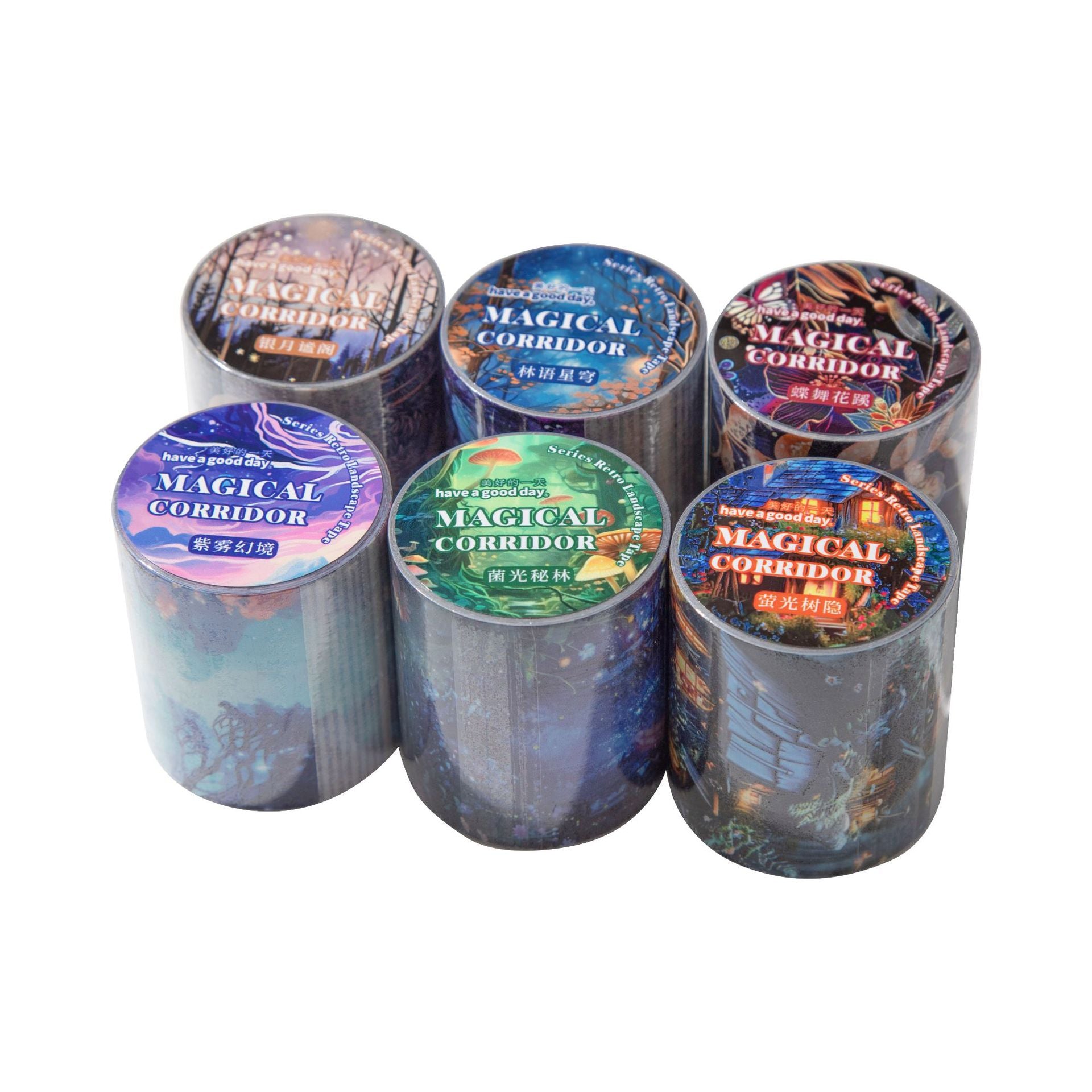 Magic Corridor Series Retro Landscaping Tape al 6 Styles 4 cm / 2 m