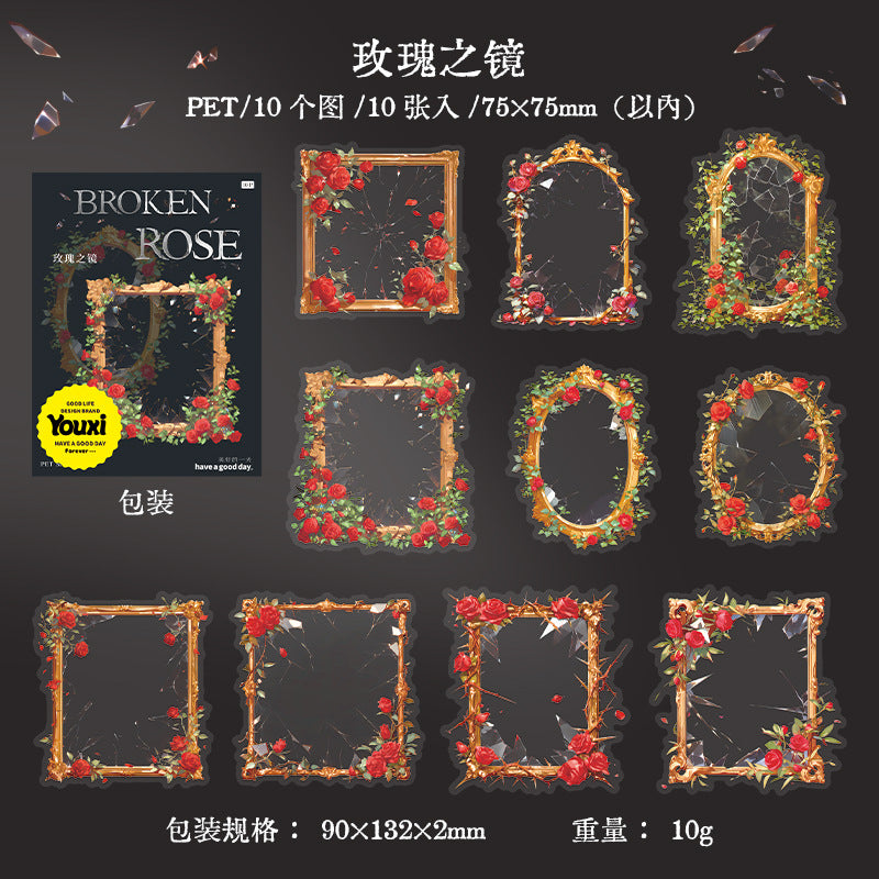 Broken Rose Photo Frame Stickers – 4 Designs - ViktaShop