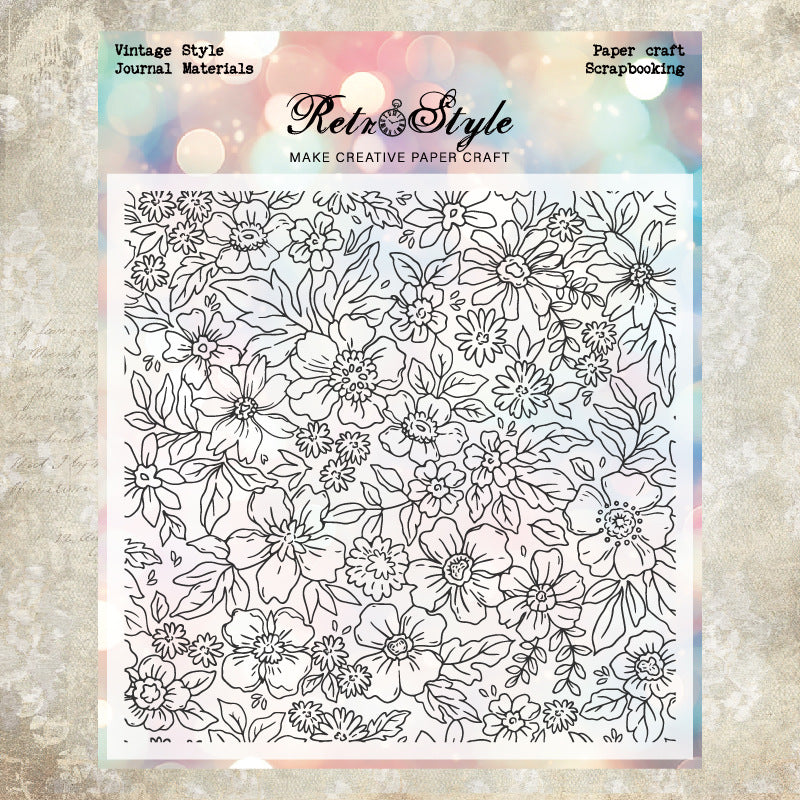Transparent Silicone Stamp – Retro Background Rose & Wood Grain, 8 Options - ViktaShop