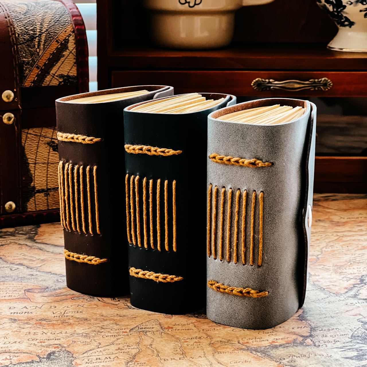 Handmade Cowhide Pocket Notebook – Retro Diary & Gift Journal, 3 Options - ViktaShop
