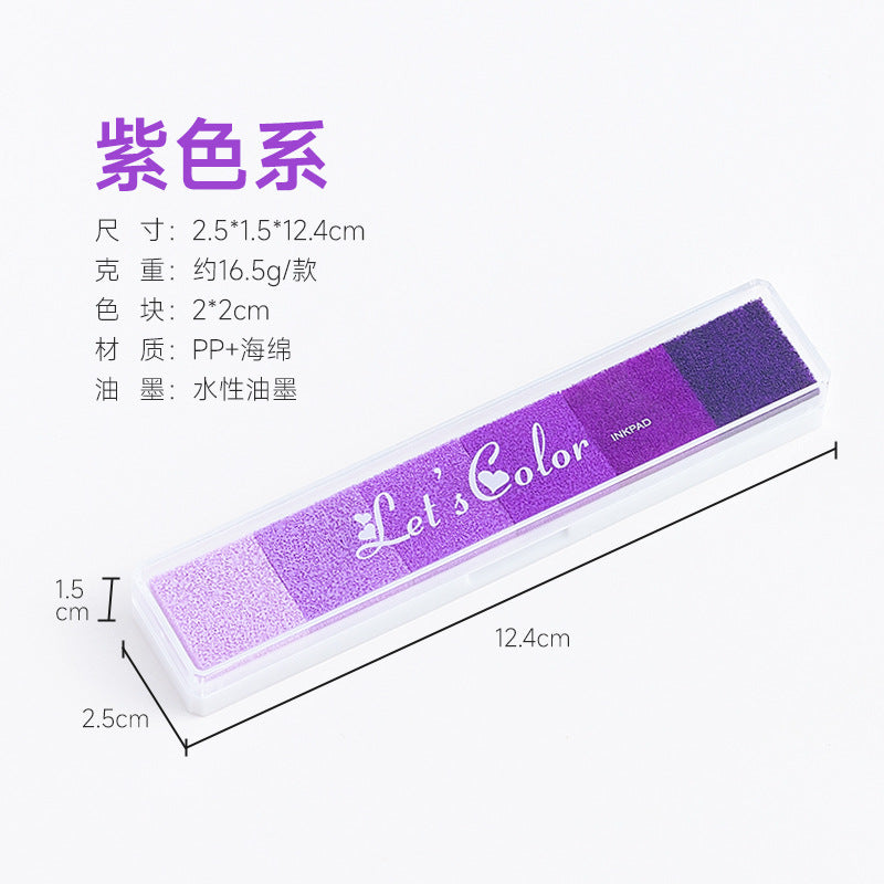Long Strip Gradient Candy Color Ink Pad – 10 Small Pads DIY Multi-Color Printing - ViktaShop