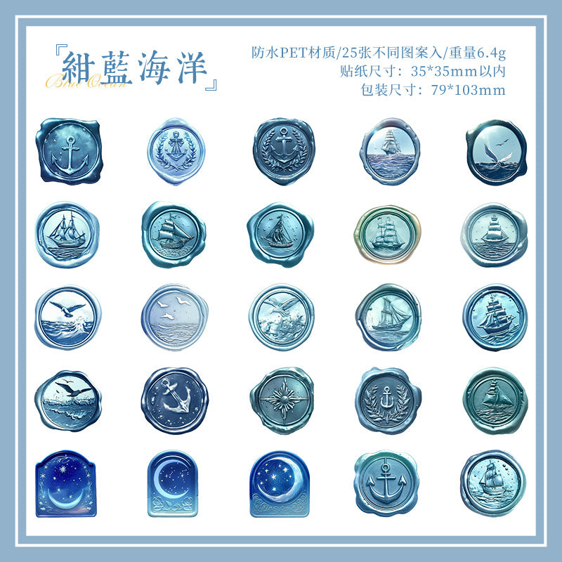Dark Phantom PET Sticker Pack - Time Wax Series, 25 pcs