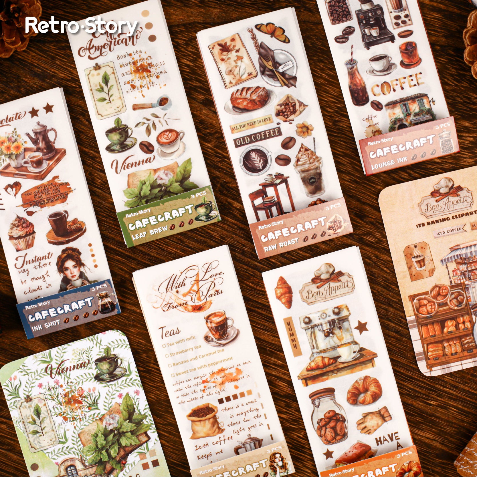Coffee Notes Series Stickers, 6 Options - ViktaShop
