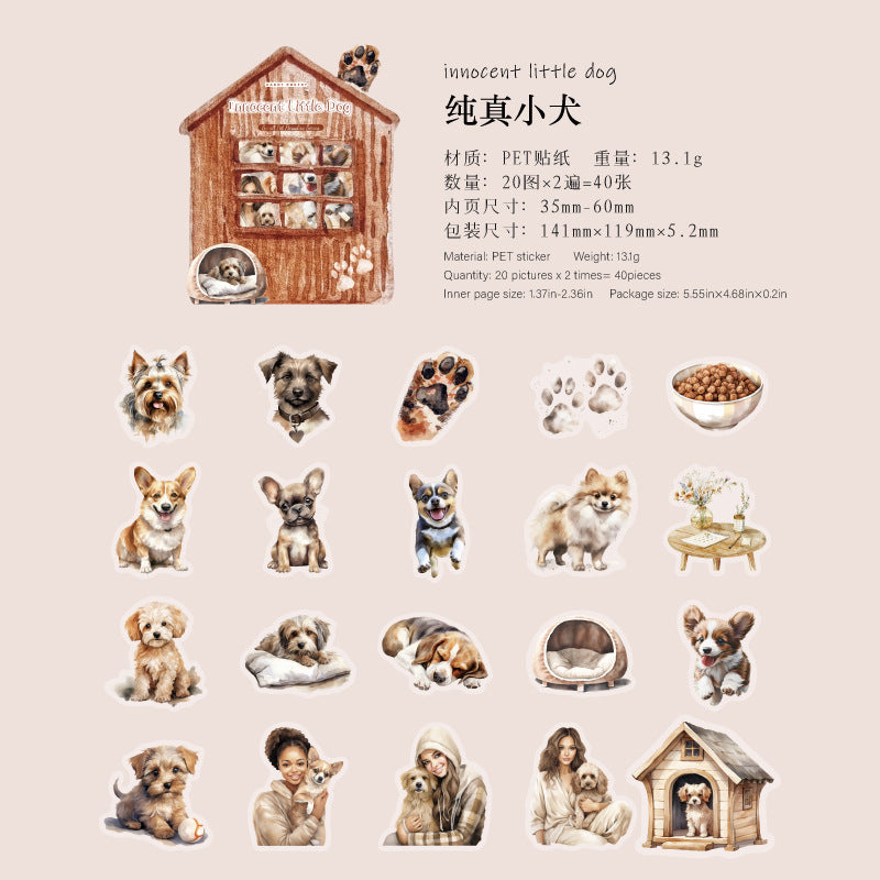 Sugar Poetry Pet White Ink Sticker Pack 6 Types 20 psc