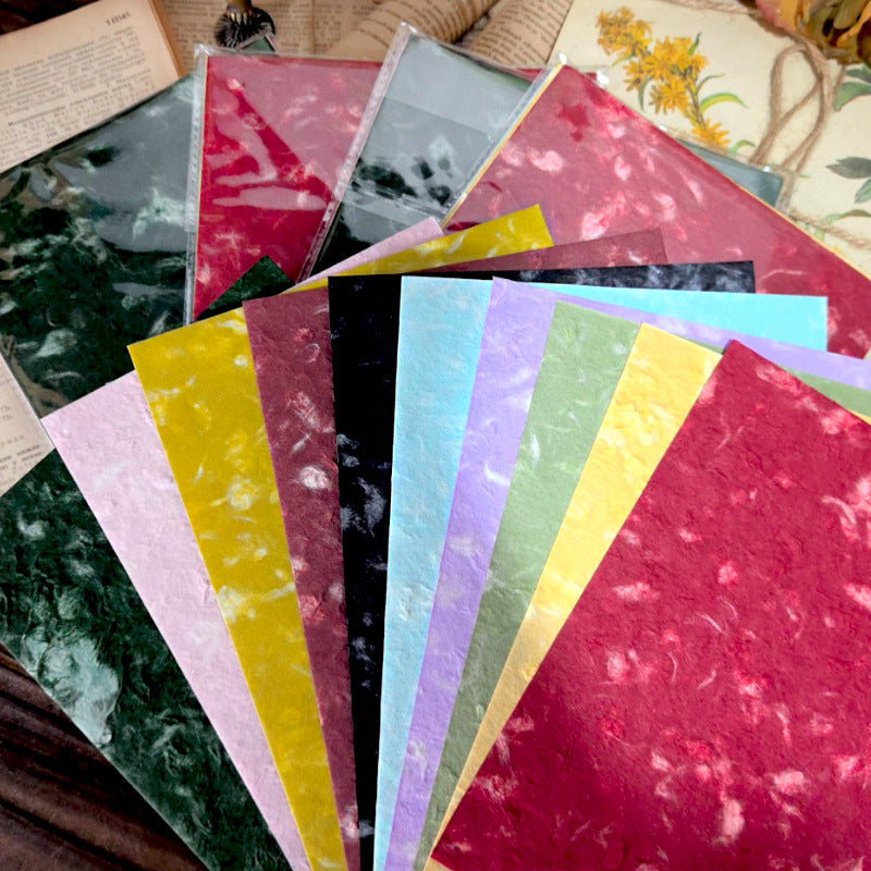 Double-Sided Hand-Torn Paper – Handmade DIY Material, 10 Sheets - ViktaShop