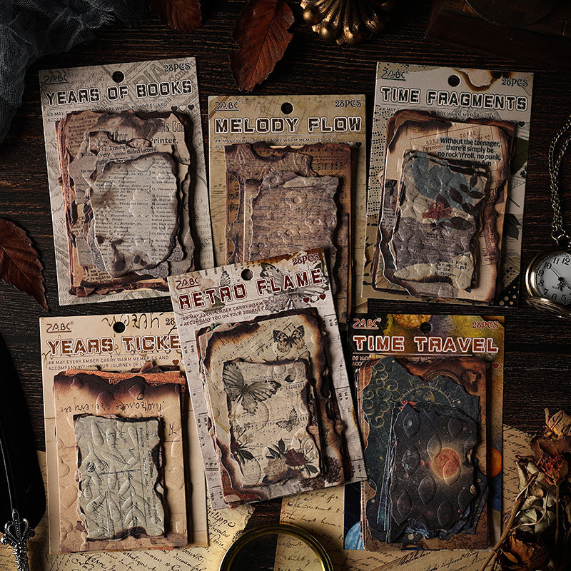Retro Flame Material Paper – 28 Pcs - ViktaShop