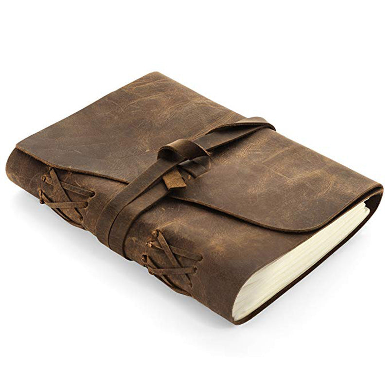 Brown Leather Hardcover Notebook – Travel Diary & Sketch Journal - ViktaShop