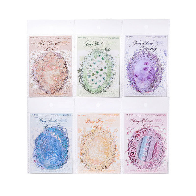 Flower Dream Vintage Lace Paper stickers 10 psc