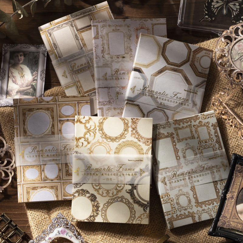 Romantic Frame Series Retro Hollow Border Scrapbook Paper – 6 Options - ViktaShop