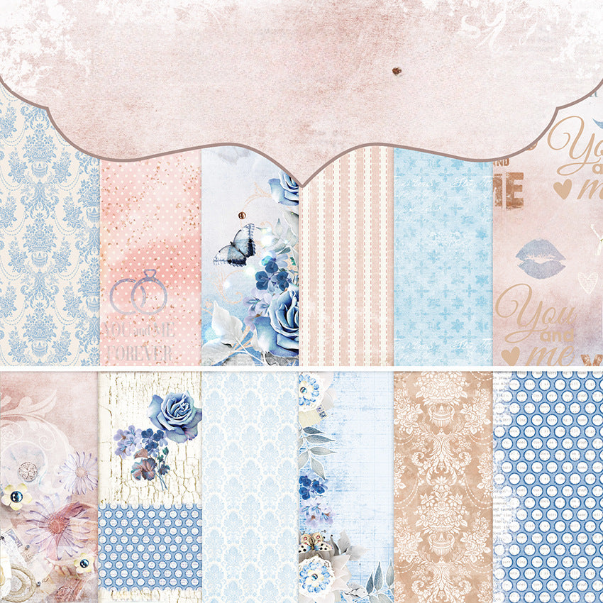 Pastel Dream Pattern Background Paper – You & Me, 24 Sheets - ViktaShop