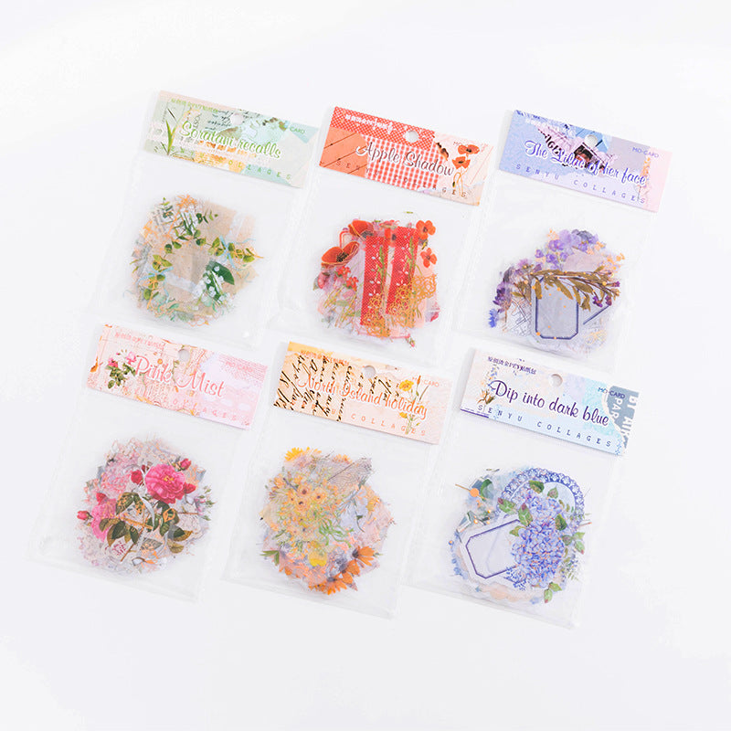 Bronzing PET Flowers Stickers for Scrapbooking - ViktaShop