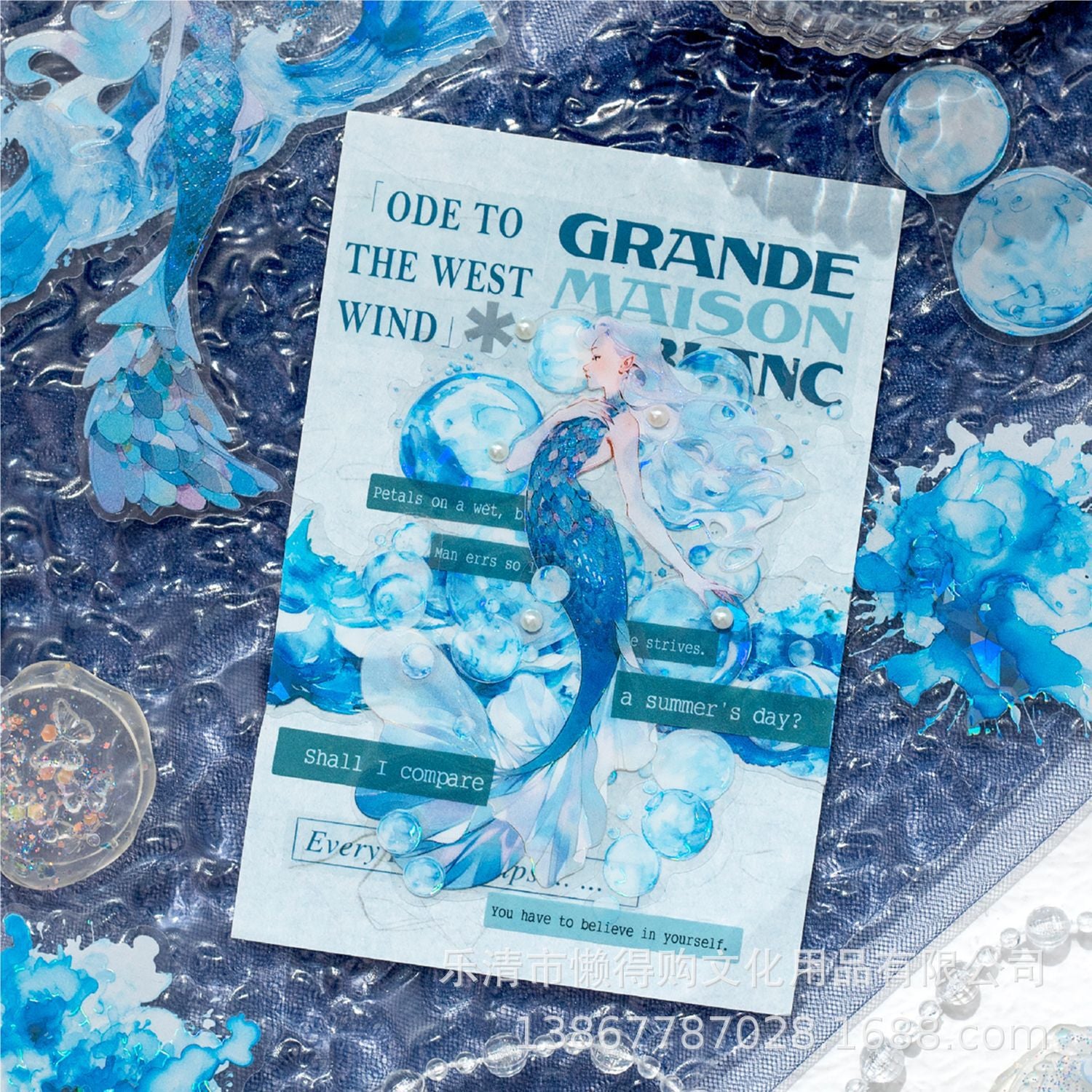 Sticker Pack - Blue Sea Series, 10 Pcs - ViktaShop