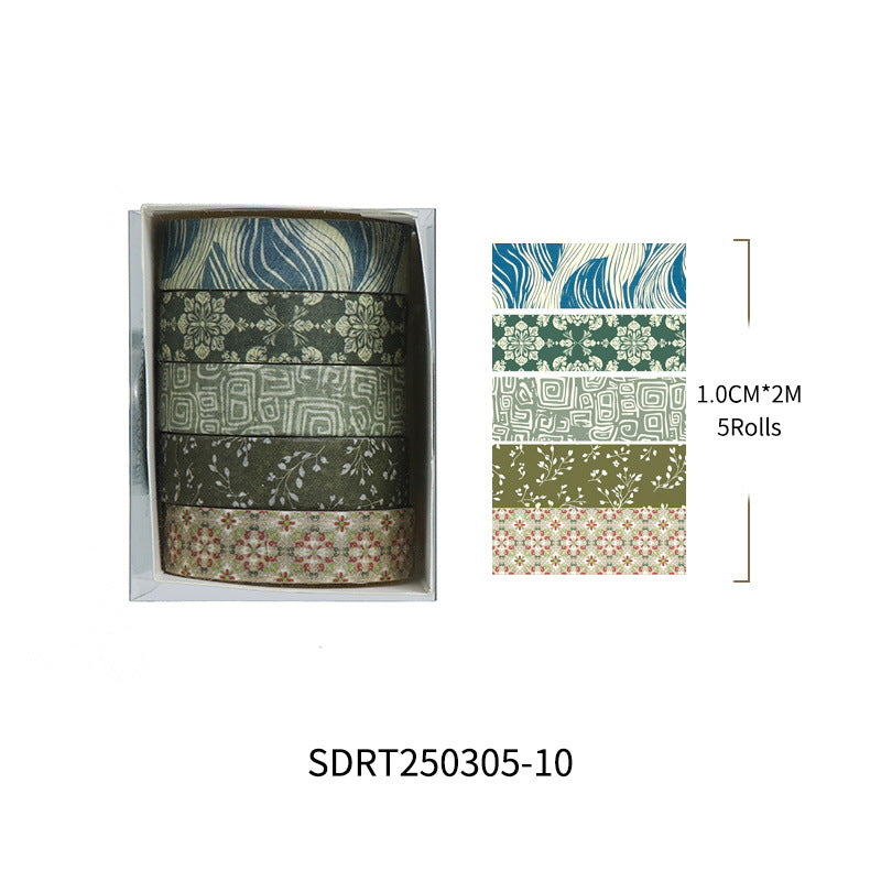 Old Year Poem Washi Tape Set – Retro Literary Style, 12 Options - ViktaShop