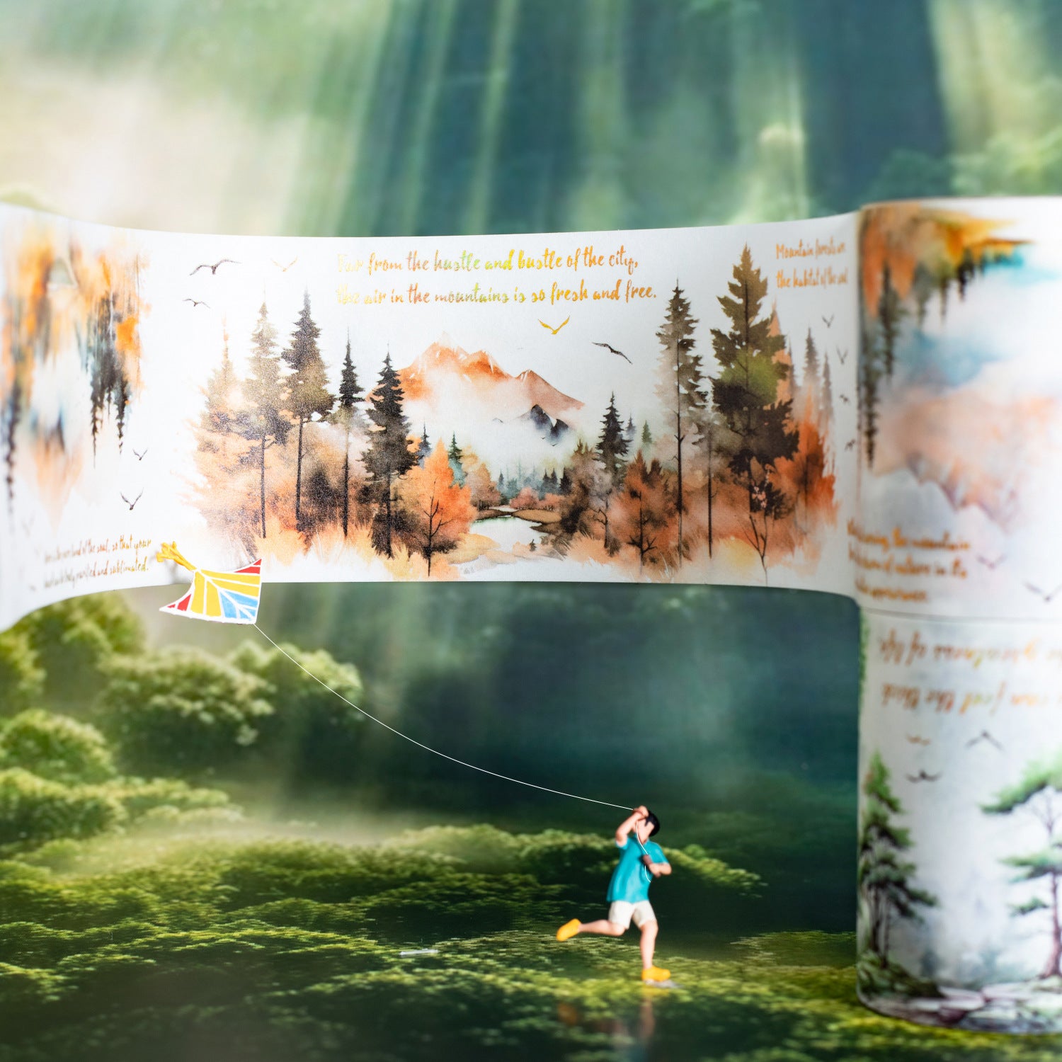 Hidden in the Mountains and Forests – Washi Tape, 2m - ViktaShop
