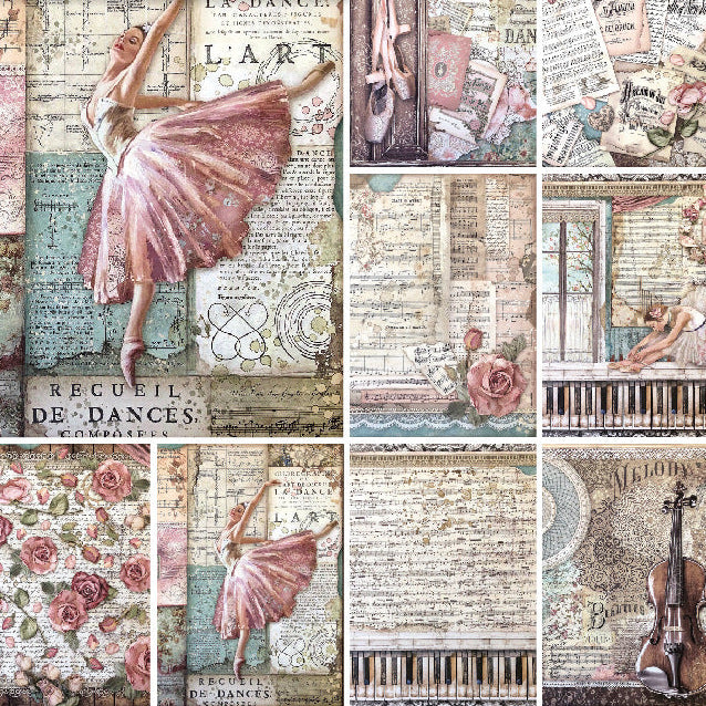 Retro Vintage Style Single-Sided Background Paper, 8 Sheets - ViktaShop