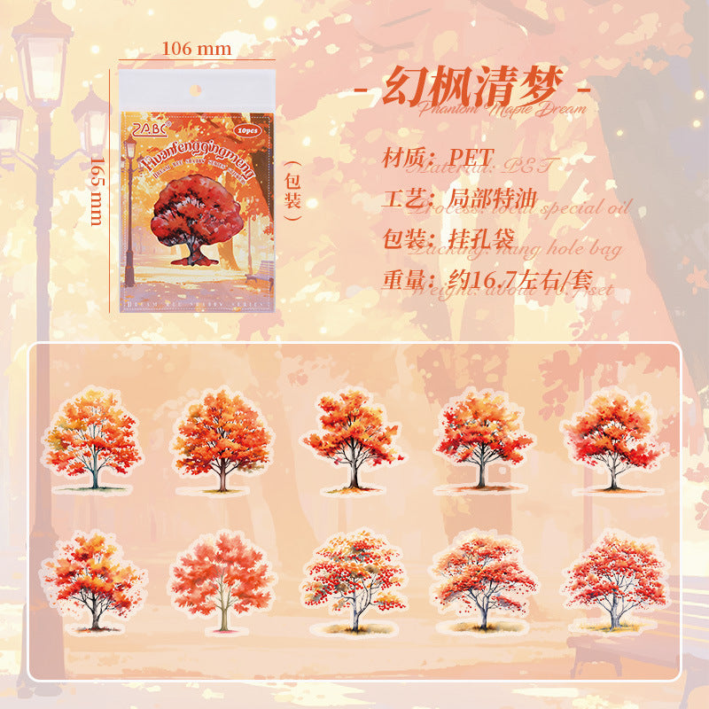 Waterproof PET Stickers – Natural Tree Scenery - ViktaShop