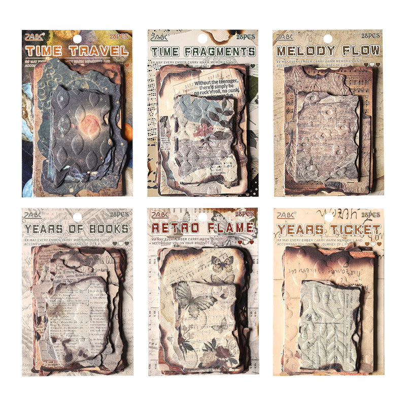 Retro Flame Material Paper – 28 Pcs - ViktaShop