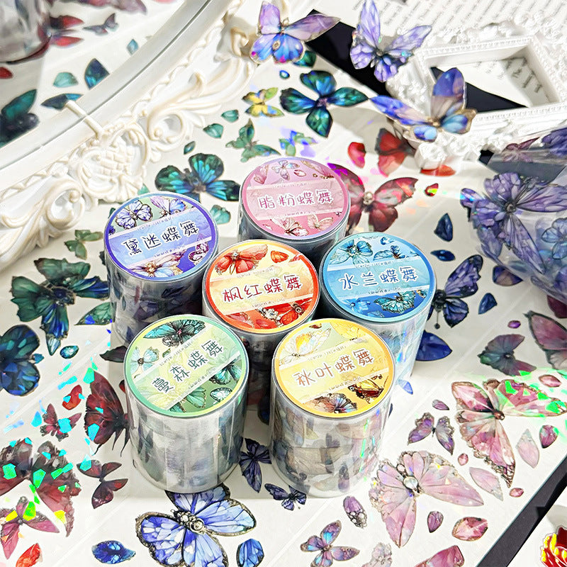 Butterfly Dance Tape – PET Landscape Stickers Roll - 2m - ViktaShop