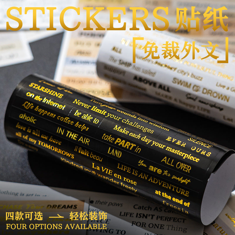 Retro English  sticker non-cutting decoration