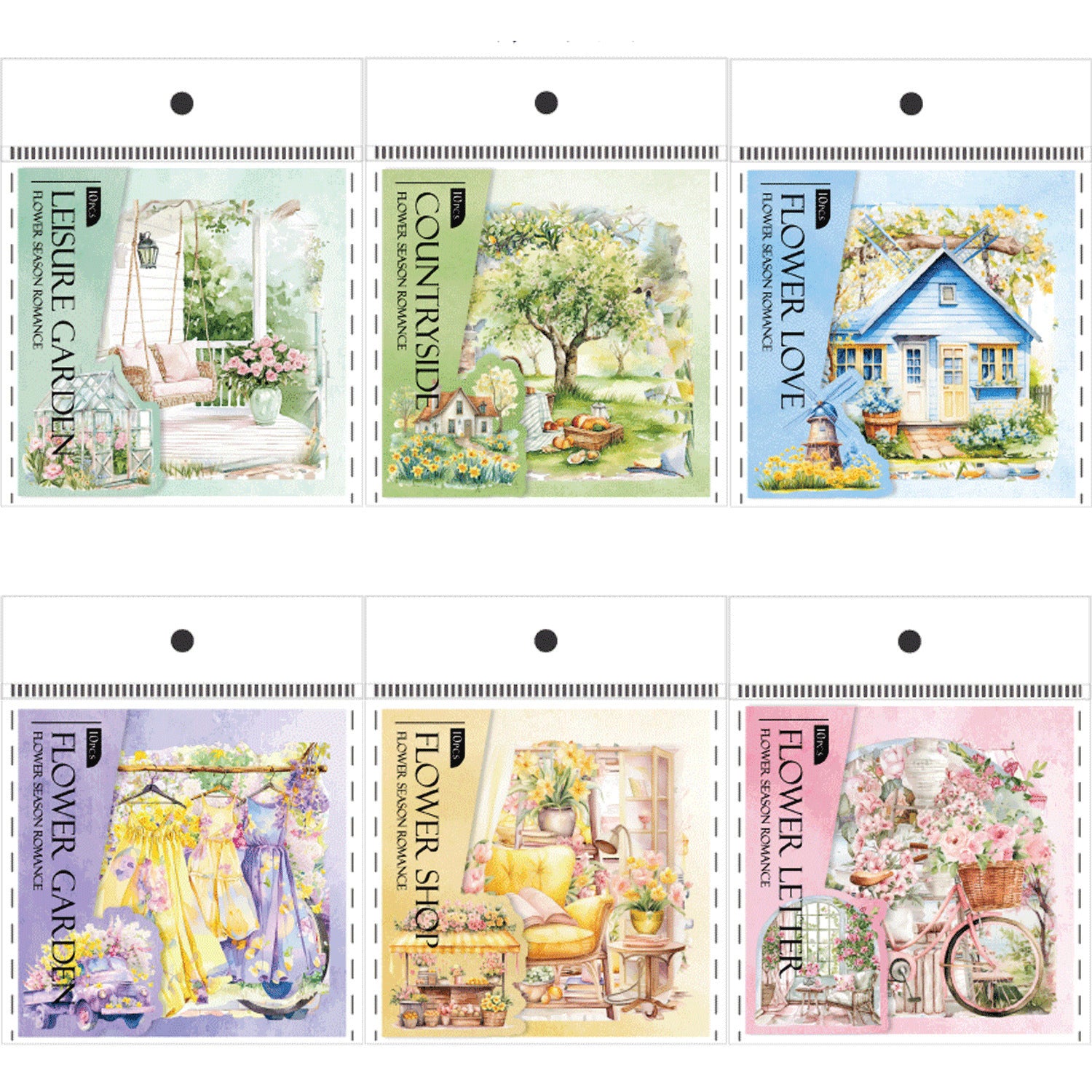 Ancient Forest PET Sticker Pack - Flower Season Romance Series, 10 Pcs - ViktaShop