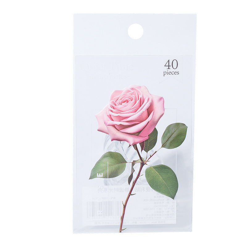 Language Leisure Post-it Notes Quiet Time Series Flower Stickers, 40 Pcs - ViktaShop