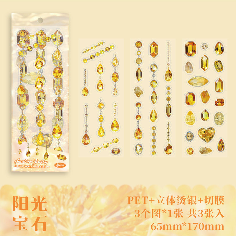 Brilliant Gemstone Hot Stamping, Crystal Stickers, 3 Pcs - ViktaShop