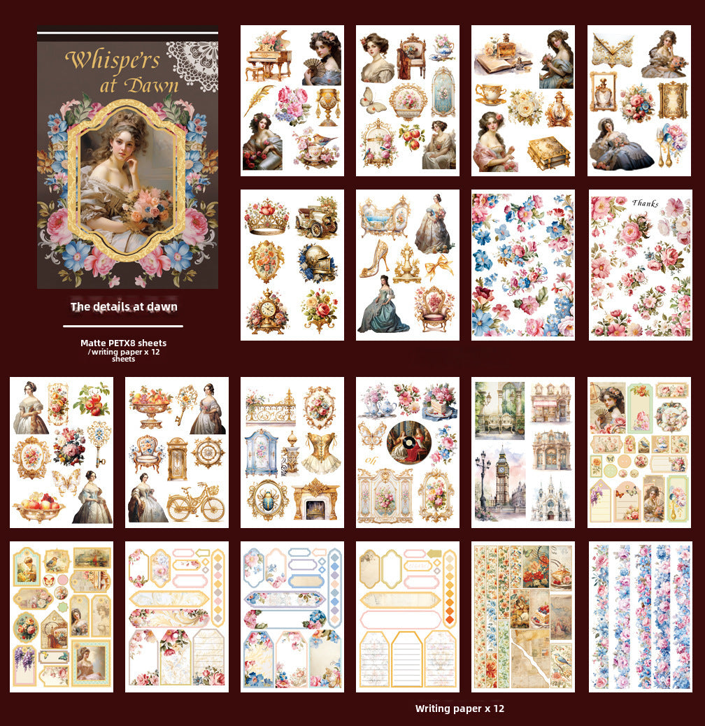 Retro Artistic Court Style Travel Character Stickers Book - ViktaShop