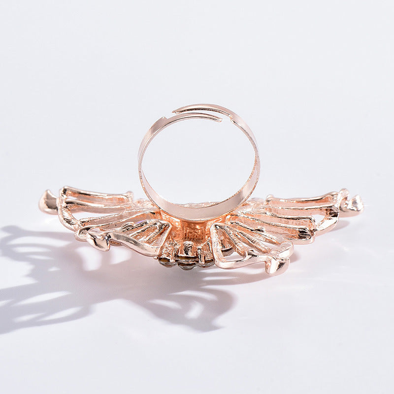 Alloy Diamond Hollow Butterfly Ring - ViktaShop