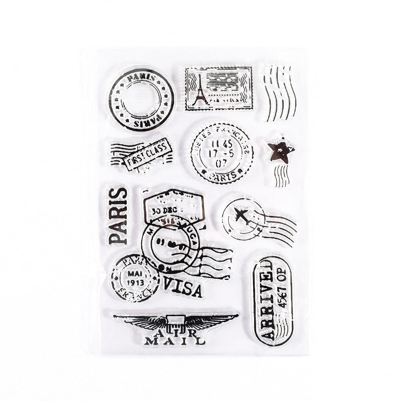 Transparent Silicone Seal - Retro Plant & Flower Collage - ViktaShop