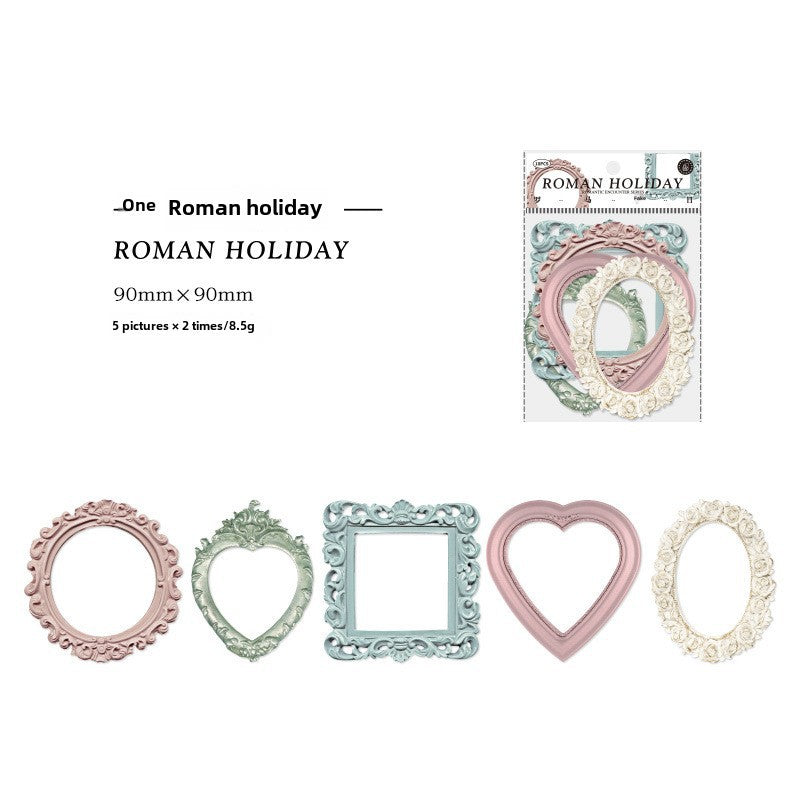 Vintage Hollow Frame Stickers, 10 Pcs - ViktaShop