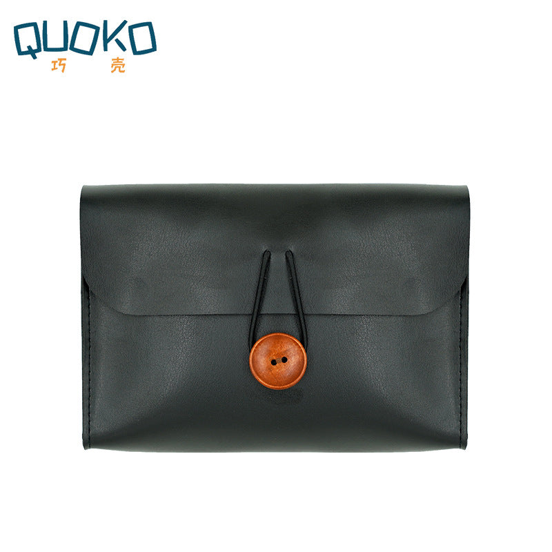 Wooden Button Small Storage Bag – Digital Accessories & Cosmetics - ViktaShop