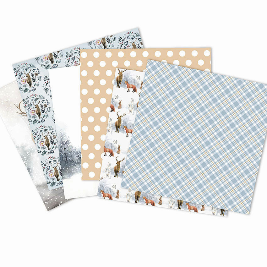 Christmas Winter Pattern Background Paper, 24 Sheets - ViktaShop