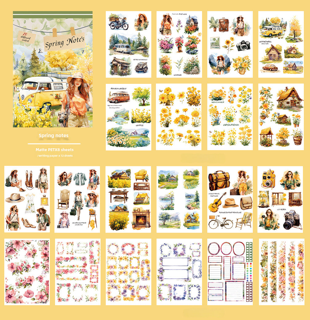 Retro Artistic Court Style Travel Character Stickers Book - ViktaShop