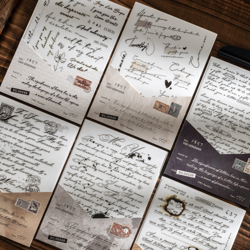 Love Letter Transfer Sheet - English Theme, 6 Options - ViktaShop
