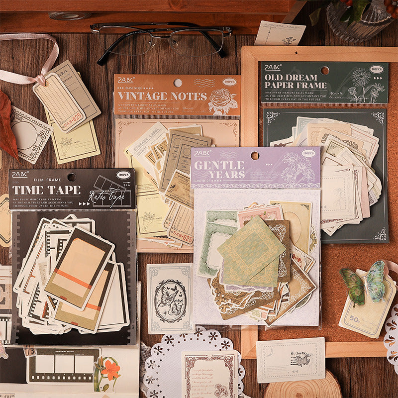 Nostalgic Time Material Paper - Message Notes, 6 Options - ViktaShop
