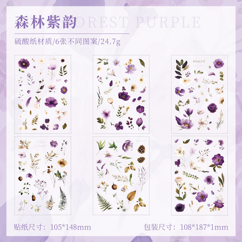 Waterproof PET Plant & Flower Stickers – Grass Flower Ballad Series - ViktaShop