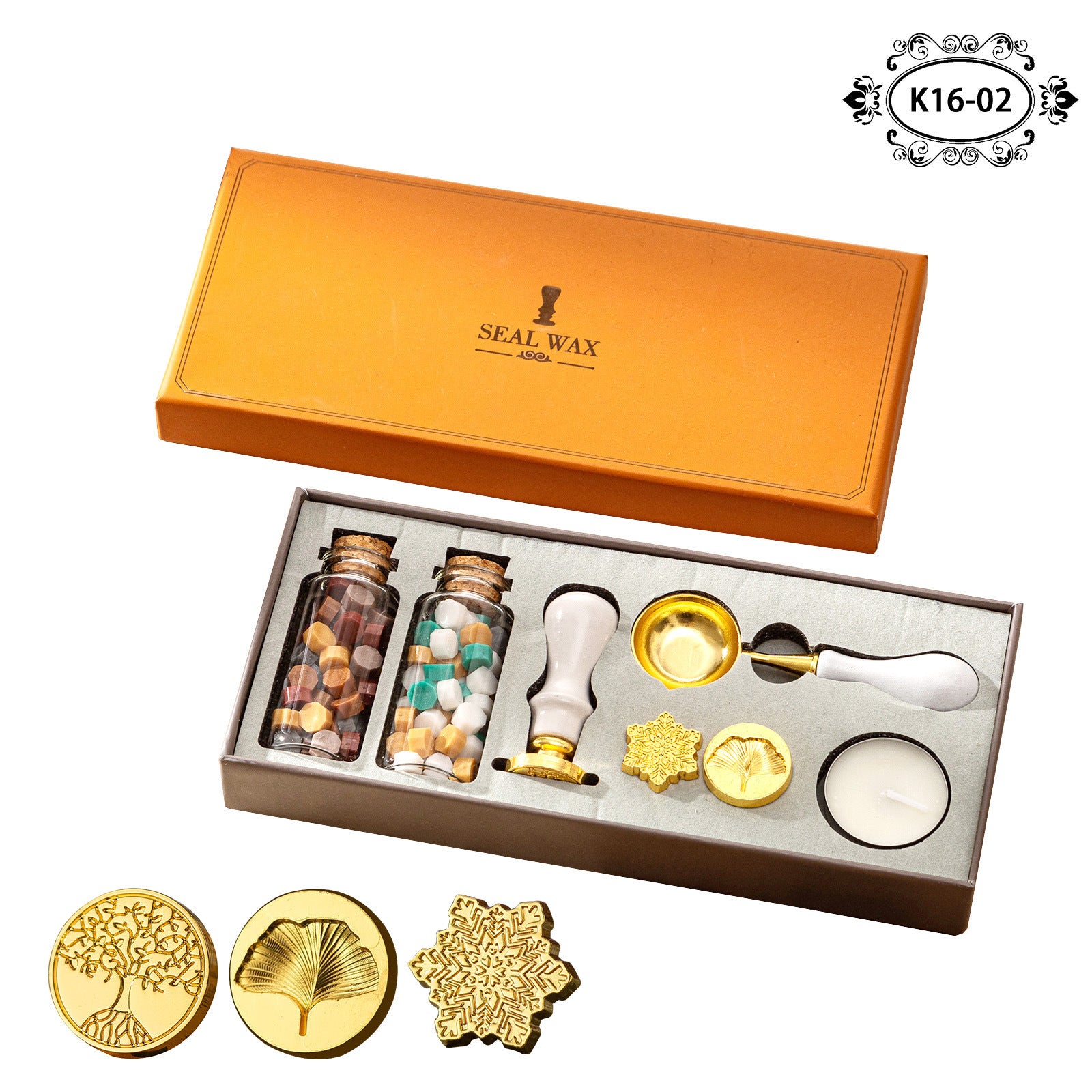 Vintage Fire Paint Seal Gift Box – Christmas Wax Seal Set with Log Handle - ViktaShop