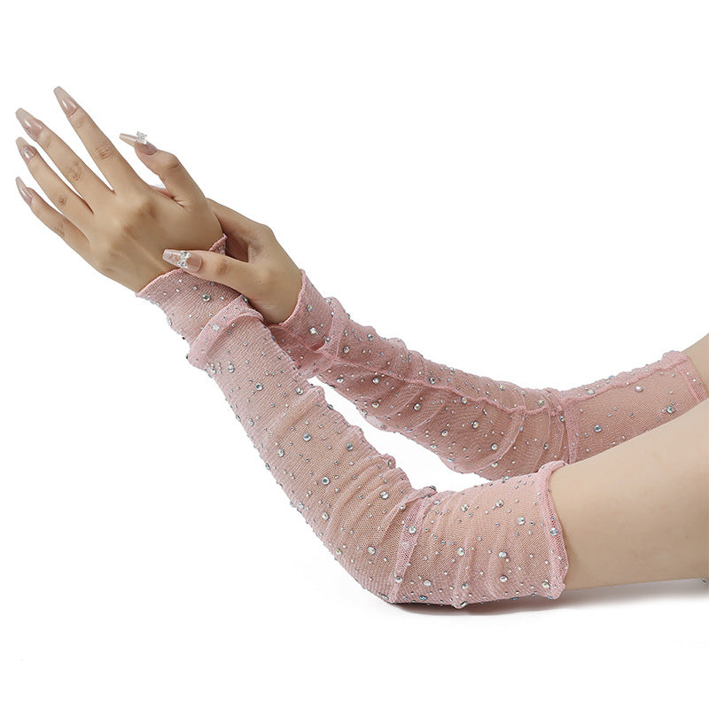Long Lace Gloves – Fingerless Mesh Gloves for Scrapbooking & DIY Projects - ViktaShop