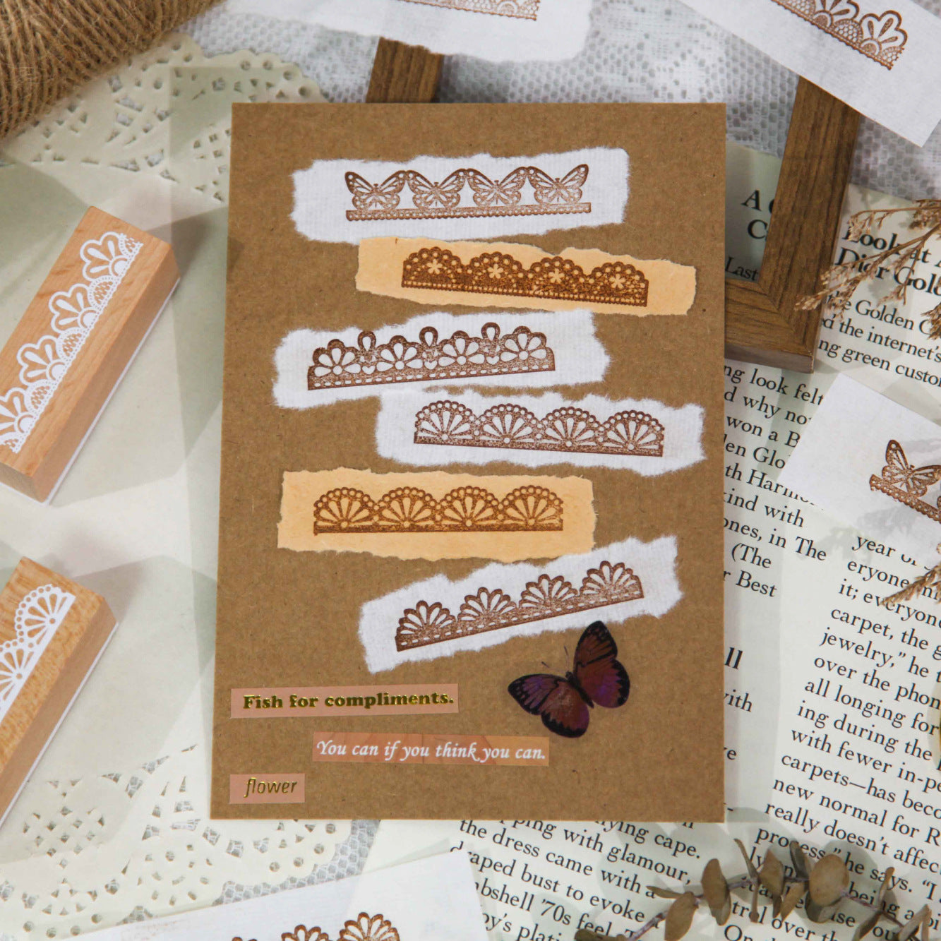 Custom Wooden Seal – Lace Flower Stamp - ViktaShop