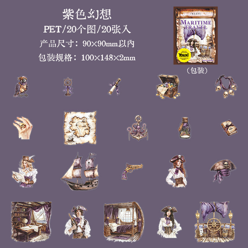 PET Stickers Sailing Travel 10 psc