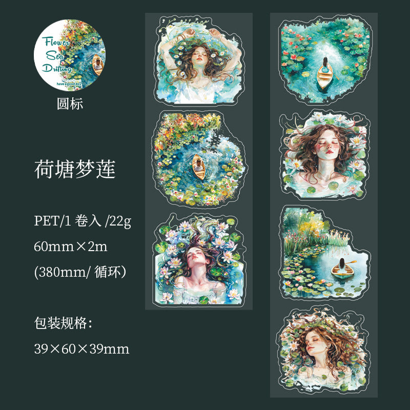 Flower Sea Free Series – PET Die-Cutting Tape, Flower Theme, 2m - ViktaShop