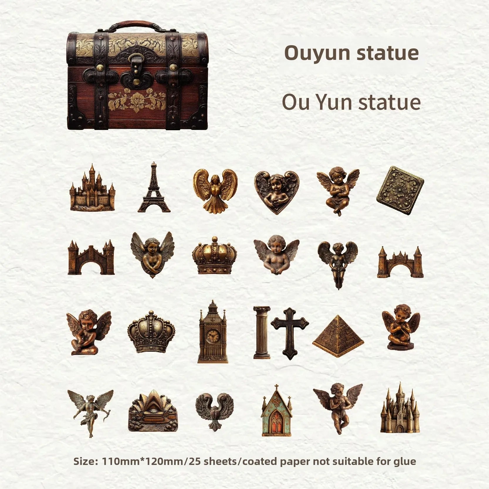 Retro Story Waterproof Sticker Pack – Antique Objects, Vintage Scrapbooking Materials - ViktaShop