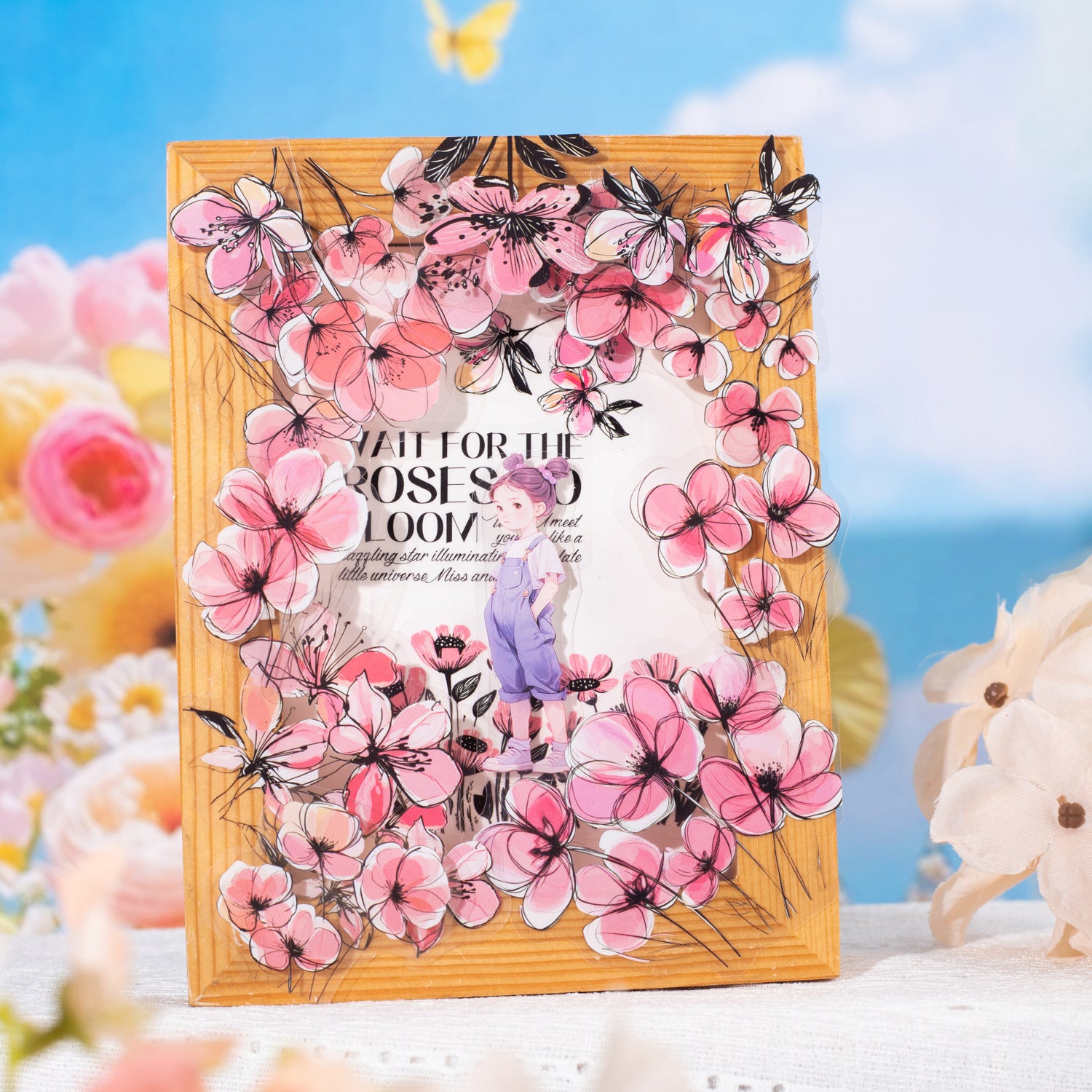 Flower Painting Series Flower Theme PET tape  15 Pcs