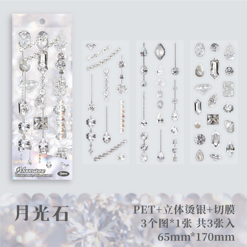 Brilliant Gemstone Hot Stamping, Crystal Stickers, 3 Pcs - ViktaShop