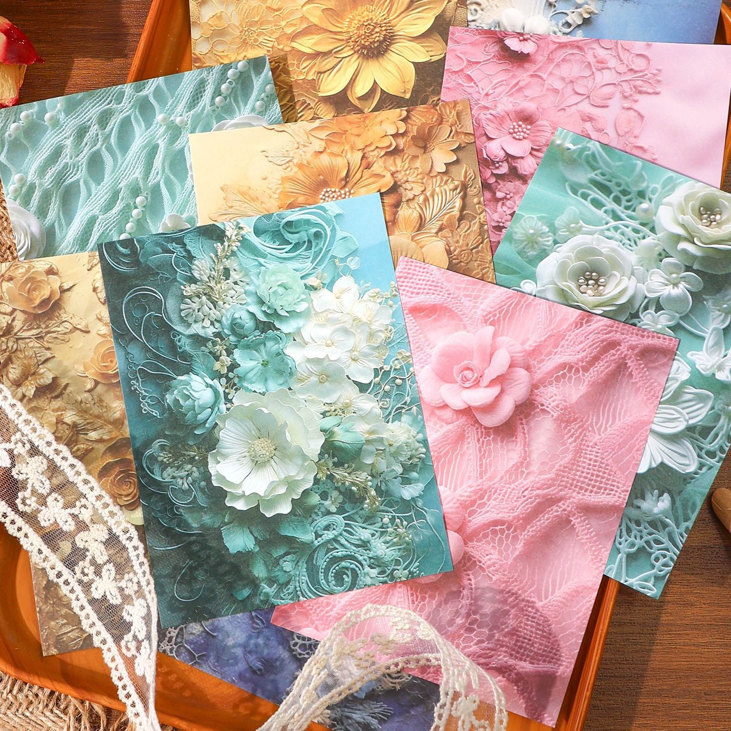 Versailles Princess Series – Ancient Forest Material Paper, 30 Pcs - ViktaShop