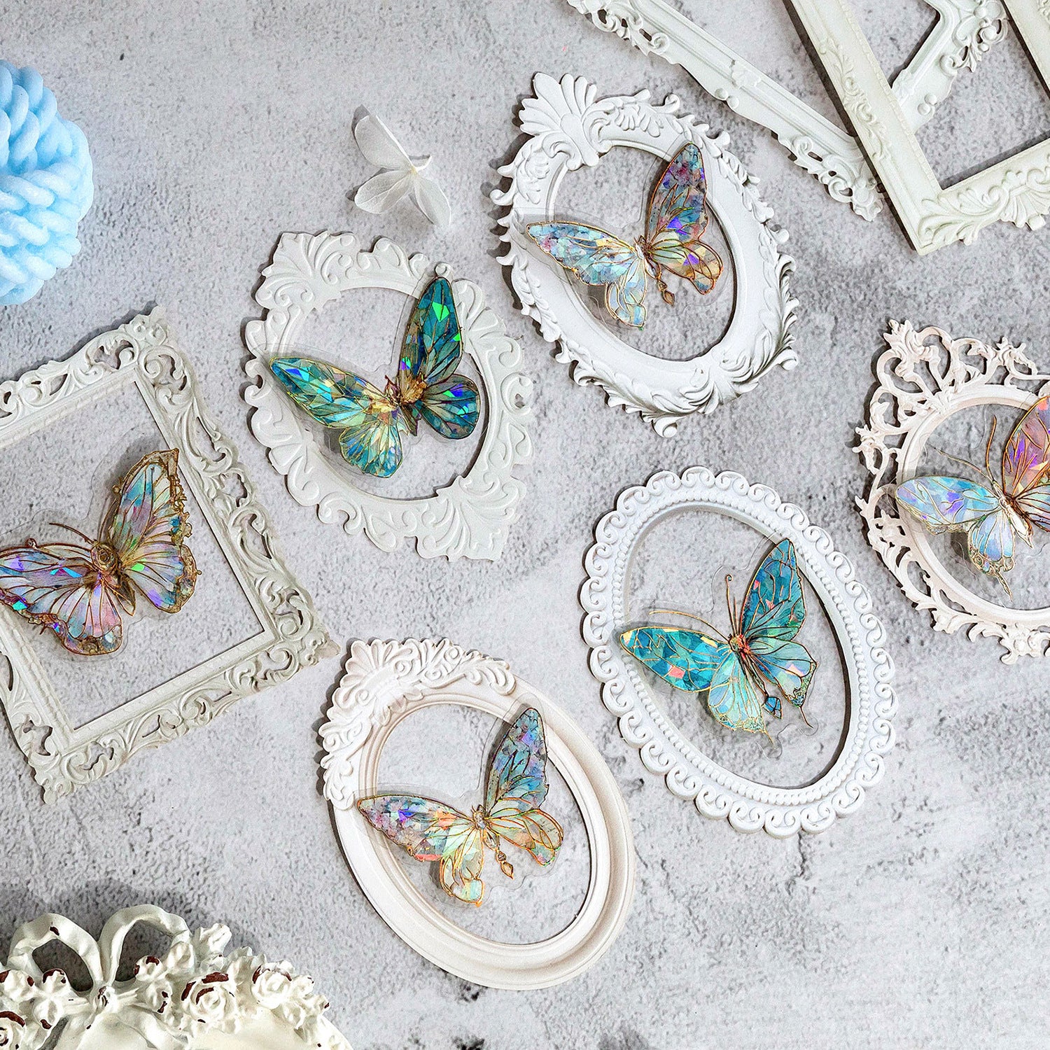 Vintage Hollow Frame Stickers, 10 Pcs - ViktaShop