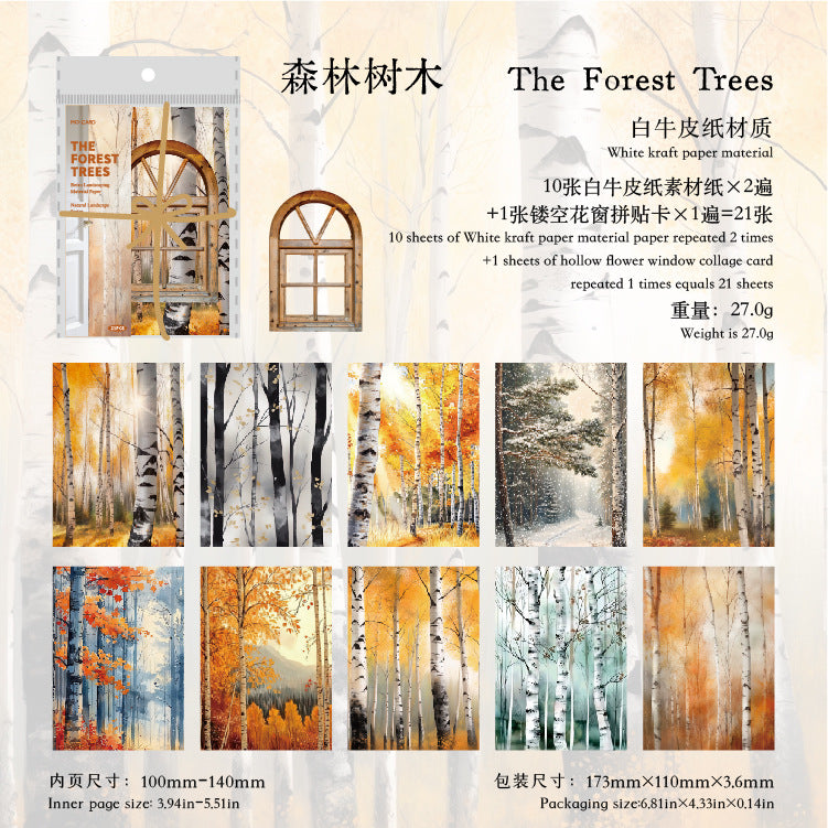 Natural Landscape Series Retro Background Paper, 6 Options - ViktaShop